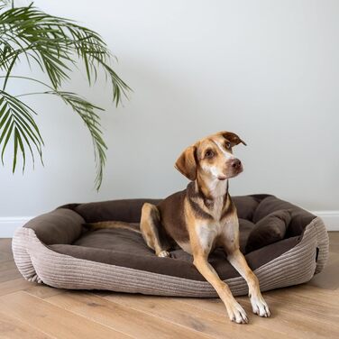 Ліжко для собак 4L Textil Molly великих порід, корд, коричневе (120x100 см)