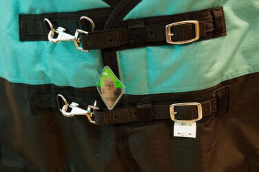 Зимова кінська попона Saddlery4U, Ripstop 1200D, 400 г, високий захист шиї, бірюзово-чорна, 155 см