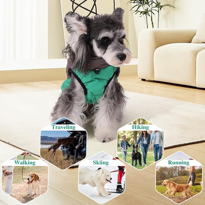 Зимовий теплий одяг для собак, теплий зимовий одяг, вітронепроникний, світловідбиваючий, флісовий, одяг для собак з шлейкою, теплий флісовий жилет для собак, розмір XL, одяг для собак, на блискавці, одяг для собак від снігу, зелений