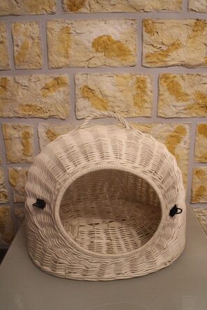 Транспортний кошик для котів, котяча печера, кошик для котів, плетіний кошик з лози, кошик для кота (без подушки)