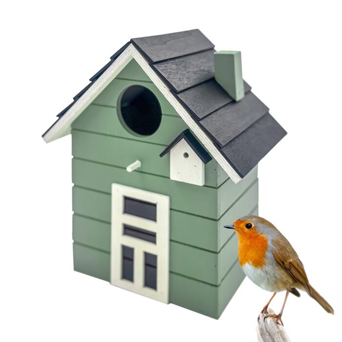 Пташник Vogelhaus Seaside No.64: для малих птахів (метелик, зяблик, щиглик), декор інтер'єру та вулиці, різні кольори (темний, салат)