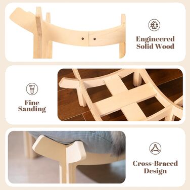 Кігтечка для котів CheerPals: зручне ліжко-стілець з м'яким подушками, 55х55 см, білий (світло-блакитний)