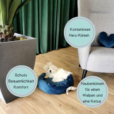 М'яке лежанка-подушка для собак Love Gifts® | Підходить для середніх та маленьких собак | Ортопедична лежанка | М'яке ліжко-подушка (Блакитний)