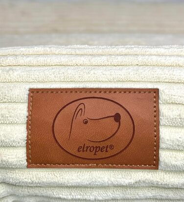 Ортопедичне ліжко для собак Elropet з м'якого корду, кошик для собак, XS/S/M/L/XL, кремовий (100x80x24 см)