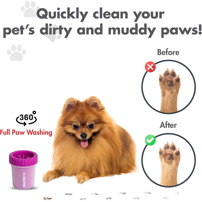 Очисник для лап собак Dexas MudBuster, портативний, Small, фуксія