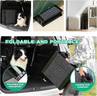 Рампа для собак у автомобіль, складана, портативна, з антиковзким покриттям, для середніх та великих собак до 113,4 кг, підходить для авто, SUV та вантажівок (180,1 см)