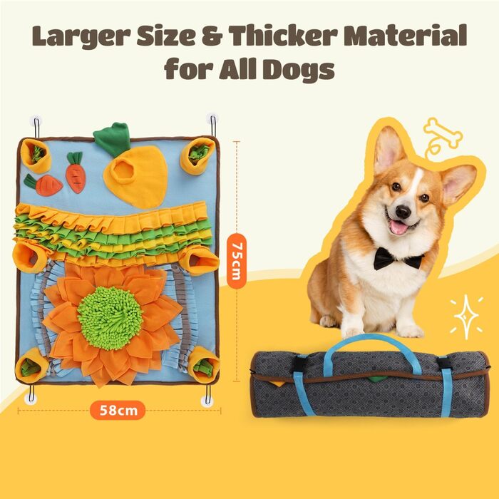 Килимок-нянчильник для собак Nobleza: інтерактивна іграшка-тренажер, 75x58 см