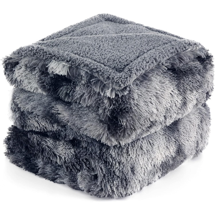 Водонепроникний коврик для собак BEDSURE - 152 x 203 см. М'який, плюшевий, легко миється. Захист для собачого ліжка. Колір: Батик-сірий.