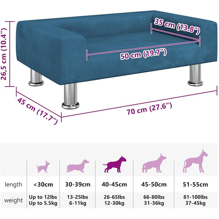 Крісло-ліжко для собак, м'яке ліжко для тварин з велюру, диванчик для маленьких собак та котів