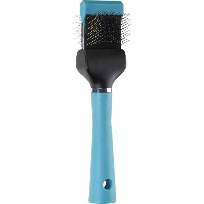 Грумінг-щітка Master Grooming Tools однобічна, жорстка, гнучка – для догляду за шерстю собак (20,3 x 3,8 см, блакитно-зелений)