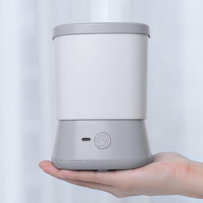 Автоматичний очищувач лап для собак - 2 швидкості, для подорожей, дому, прогулянок (сірий)