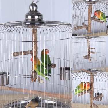 Сидячка для папуг Borangs Natura з натурального дерева, різнокольорова, гілка-іграшка для 3-4 маленьких папуг, для клітки