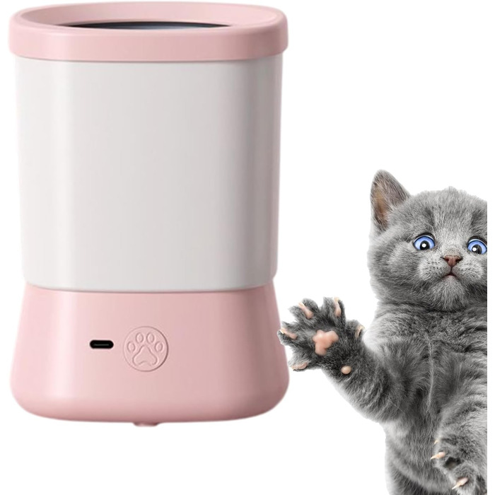Автоматичний очищувач лап для собак: портативний, водонепроникний, 2 швидкості, аксесуари для догляду, рожевий