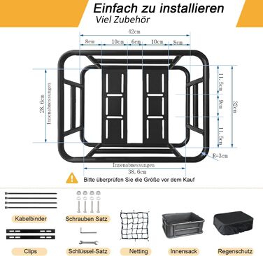 Металевий задній кошик для велосипеда: міцний, великий, для велосипедних турів, покупок, з дощем та сіткою