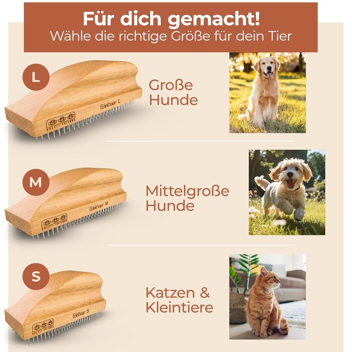 Щітка для собак великих порід Edelhaar, розмір L: вичісування, масаж, догляд за шерстю