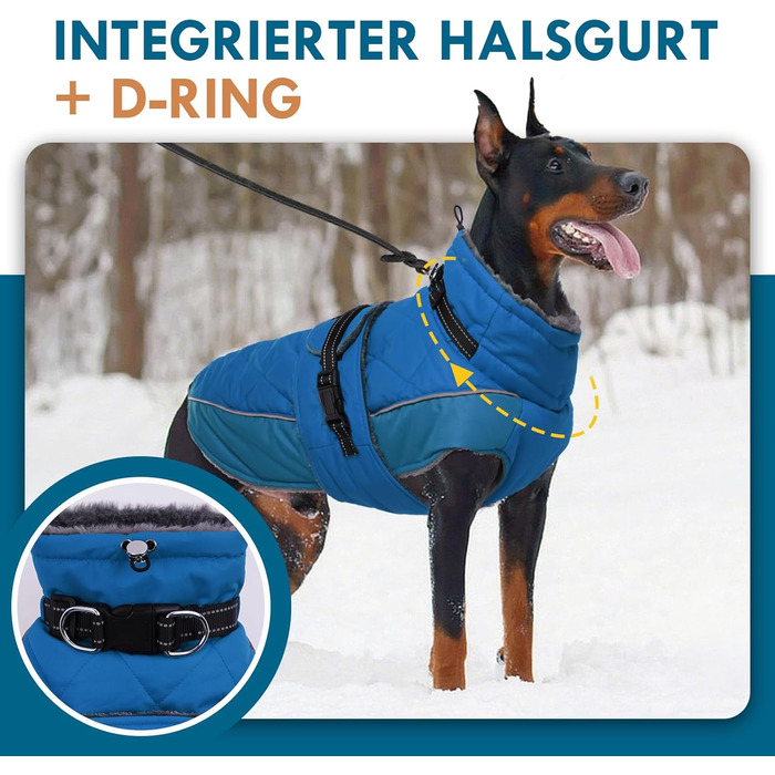 Водонепроникний теплий зимовий одяг для собак великих порід (Німецька дога) з високим коміром, зелений, XL, водонепроникний, для прогулянок в снігу