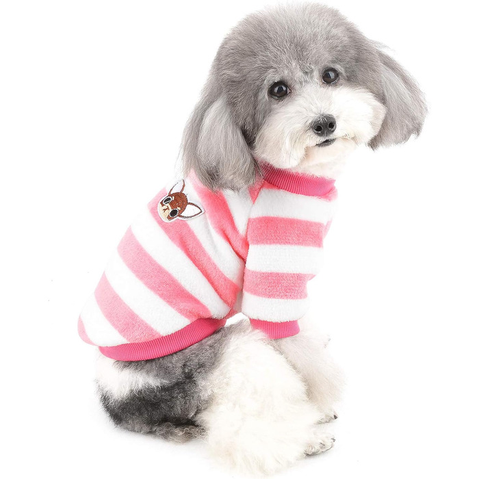 Теплий зимовий пуловер для собак ZUNEA, тепла флісова куртка для цуценят, стильний светр для дівчаток та хлопчиків, рожевий, розмір L (2XL)