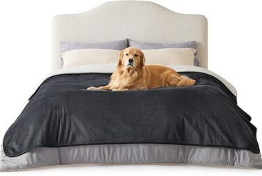 Водонепроникний коврик для собак Lesure, великих порід - 229x218 см, миючий, для активного відпочинку, флісовий, XXL, сірий, для кішок та собак, для дивану