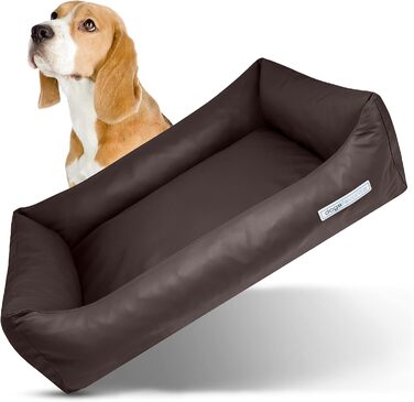 Крісло-ліжко для собак, миється - якісне собаче ліжко, захищає суглоби - міцна собача підстилка, кошик - темно-коричневий мокко, розмір L 115 x 85 см