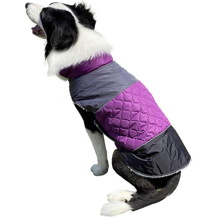 Водонепроникний зимовий теплий халат для собак - зимовий халат для маленьких та середніх собак, двосторонній (Колір: Коричневий, Розмір: S, Колір: Фіолетовий)