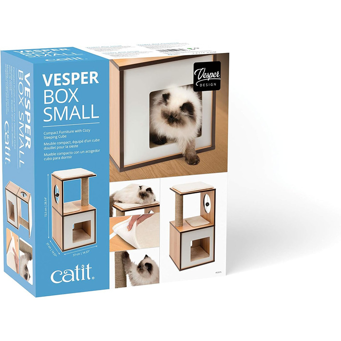 VESPER 52075 Меблі для котів Box, малі, горіх