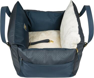 Еліанн | Дизайнерський автокрісло для собак | Навігатор, синій | Міцне | Дизайнерський бренд | Для собак маленьких та середніх порід | Підвищене автокрісло для собак