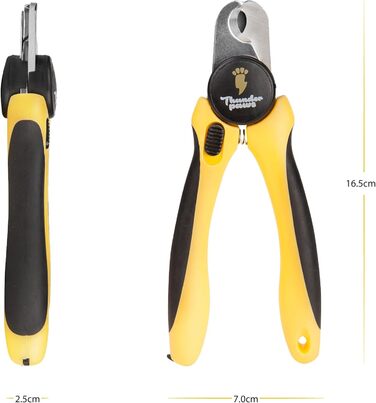 Професійна ножиця для догляду за кігтями собак Thunderpaws з захистом, замком безпеки та пилочкою (середній-великий, зелений)