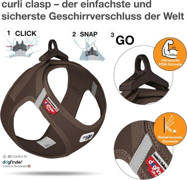 Шлейка для собак Curli Clasp Softshell, коричнева, розмір S