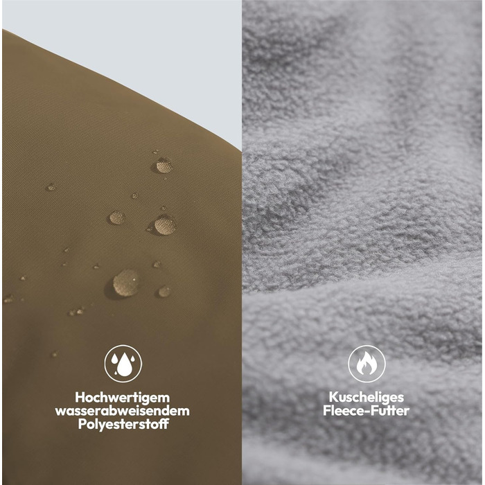 Зимовий теплий одяг для собак - куртка для маленьких собак, водонепроникна, світловідбиваюча, для активного відпочинку, S (обхват грудей 44 см), Колір: Коричневий