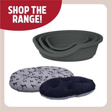 Ліжко для домашніх тварин Rosewood Eco Line з переробленого пластику, блакитне, маленьке (60 см), міцне, пральне ліжко для собак