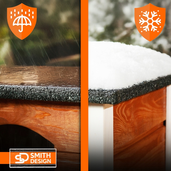 Будиночок для кота SMITH DESIGN з когтеточкою, утеплений, коричневий, L 54x39x36 см