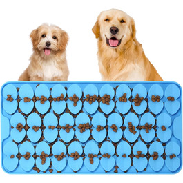 Килимок для собак VOOWO, силіконовий килимок-нюхалка, миска-заспокійник для собак, повільний годівник, килимок для годування собак, для малих, середніх та великих собак (Блакитний, Medium)