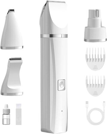 Професійна машинка для стрижки собак, бездротова, акумуляторна, для маленьких собак, тиха, для котів, вух, обличчя та задньої частини тіла, біла
