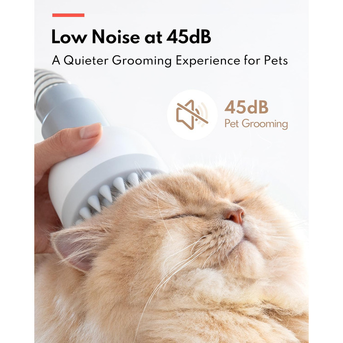 Машинка для стрижки собак Homerunpet з пилососом, тиха та потужна, професійний набір для грумінгу, видалення шерсті для собак та котів, 1.85L, білий