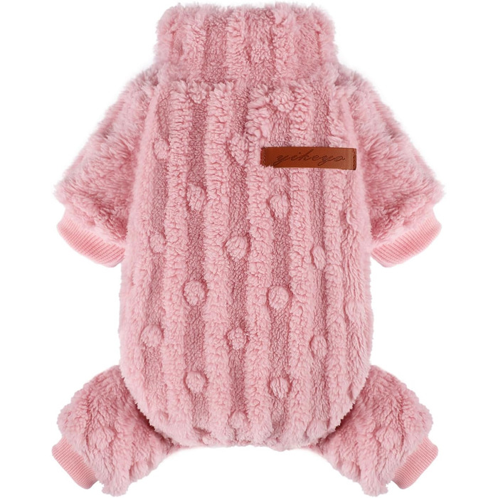 Теплий флісовий піжамний костюм для собак, розевий, X-Small. Ідеально для чихуахуа та інших маленьких порід. Піжама для собак, розева, теплий флісовий розевий костюм для собак на осінь/зиму.