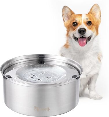 Нержавійна миска для води для собак Nayelf, 1л, анти-салю, не слизька, не протікає, для маленьких та середніх собак
