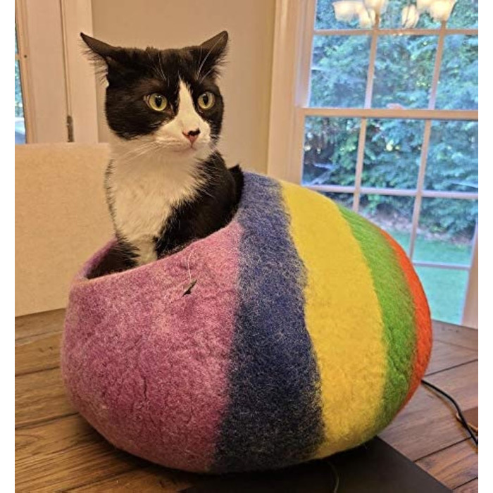 Ручна котяча хатка з вовни, райдужна, Dr. Judy Morgan's Naturally Healthy Pets