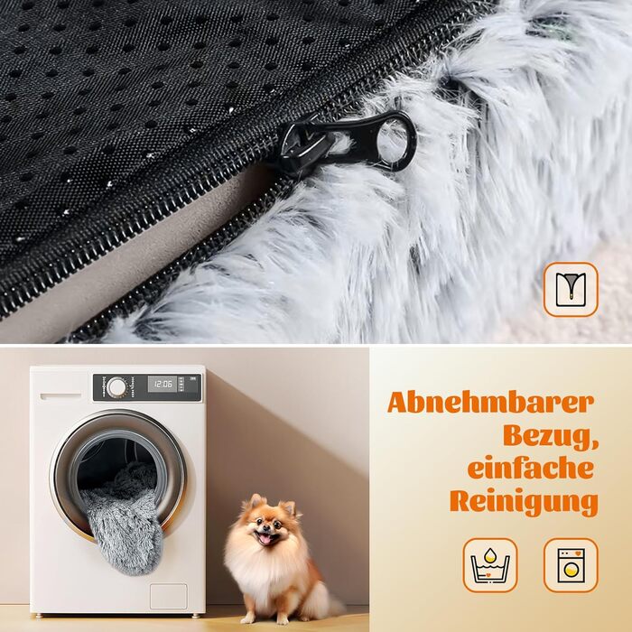 М'яке ліжко для собак, пухнасте килимок, ліжко-матрац для собак, омбре сірий, 75x50x8 см