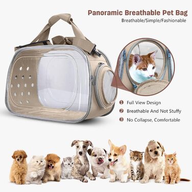 Транспортна переноска для собак та котів PETCUTE, складана та миюча, для подорожей літаком, хакі