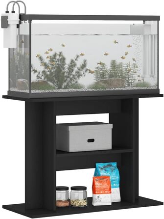 Тумба для акваріума Somanki, чорна, 80x35x60 см, ДСП, підставка для акваріума