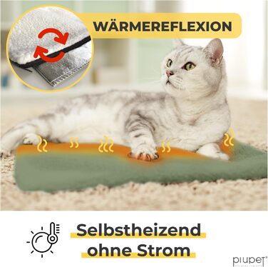 Самогріюча котяча деки I 60x45 см I Без струму I Котяча тепла деки I Деки для котів без струму | Аксесуари для котів | Самогріюча деки для котів (Біла) Біла Для котів (Зелена, Для котів)