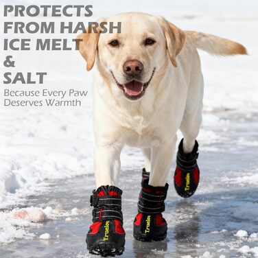 Зимові чоботи для собак великих порід Expawlorer: захист лап від холоду, ковзання та гарячого асфальту. Комплект 4 шт. (Розміри 5 та 7)