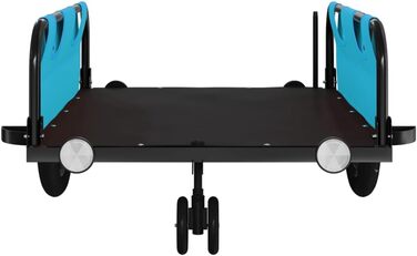 Причеп для собак, причеп-перевозник для тварин, блакитний, з оксфордської тканини та металу. Підходить для покупок, відпочинку, велопрогулянок. Легко встановлюється.