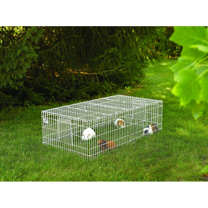 Клітка для морських свинок MidWest 171GHP, 119x61x36 см, з кришкою та перегородкою, біло-зелена