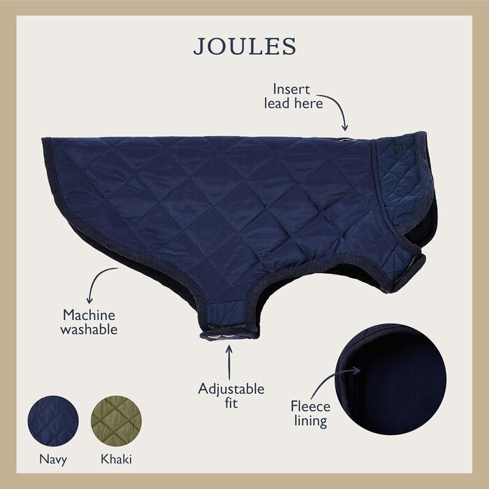 Чоловічий та собачий стьобаний плащ Rosewood Joules, темно-синій, розмір L