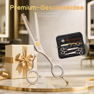 Професійні перукарські ножиці Purple Dragon 5.5 дюймів (золоті) – набір для перукарів, барберів та початківців