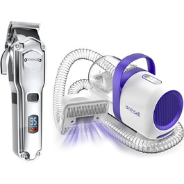 Машинка для стрижки собак Oneisall 3-в-1 з пилососом та щіткою, для густого хутра, 12000Pa