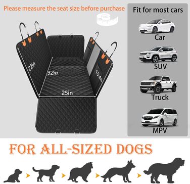 Водонепроникний килимок для собак у машину Crossarctic з жорсткою основою, захист від бруду та ковзання, для більшості авто та SUV
