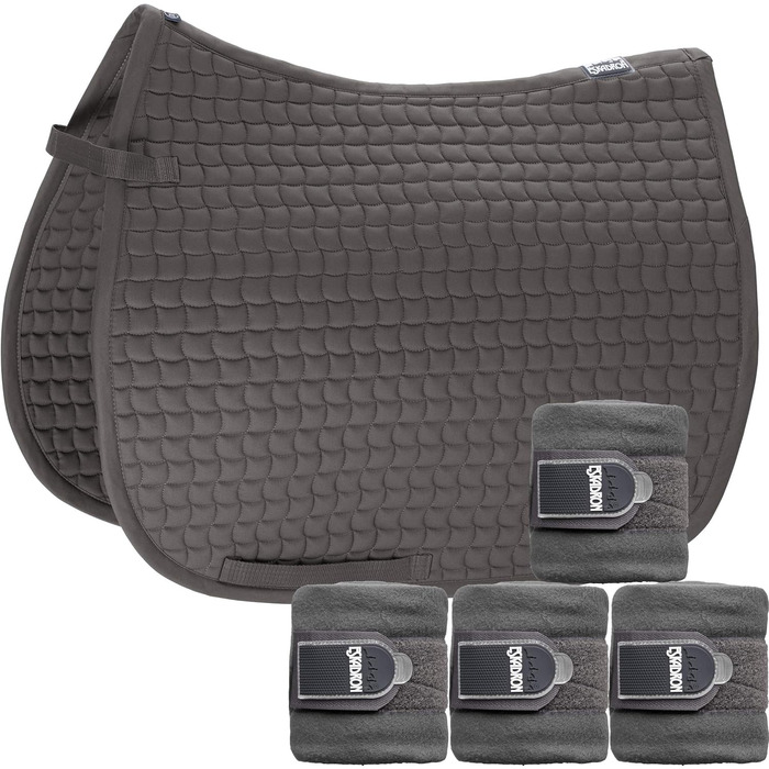 Ескадрон Комплект Базовий: підкова з флісовими бандажами, антрацит, розмір: Dressur (DL)