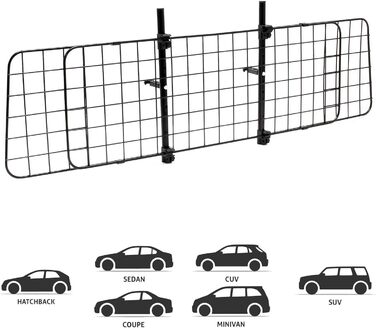 Сітка для собак у багажник авто Wiltec, регульована, 72-136 см висота, 118-128,5 см ширина